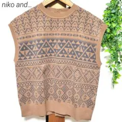 niko and… ニコアンド ニット ベスト ジレ 総柄