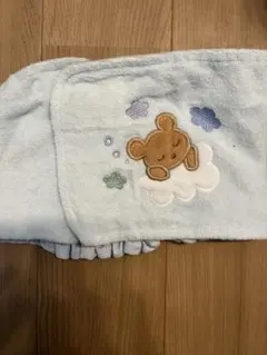 クマ刺繍 ベビー用腹巻き 水色