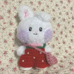 zeroni ゼロニぬいぐるみ用サロペットとバック（いちご風）