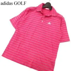 adidas ゴルフ ポロシャツ ピンク ホリゾンタル ピンボーダー Ｓ