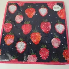 【完売☆未開封】フェイラー ハンカチ☆ストロベリードット・ネイビー
