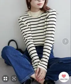 DISCOAT もちもちリブパイピングハイネック