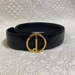 黒レザー ベルト 金色バックル