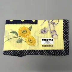 未使用保管品 レノマ renoma ハンカチ 花柄 イエロー系のサムネイル