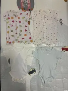 カバーオール 6070 まとめ売り　フルーツ　ハート　夏物　半袖　西松屋　女の子