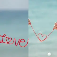 ハンドメイド 赤いLOVEとハートのフォトプロップス