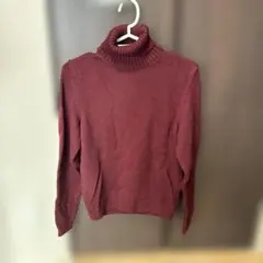 ZANONE バーガンディ タートルネックニット