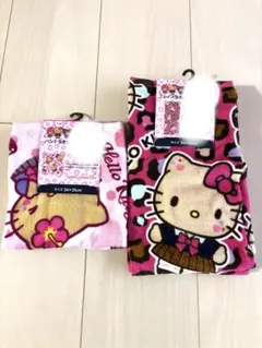 ハローキティ　日焼けキティ　ギャルキティ　フェイス ハンドタオル各一枚 しまむら
