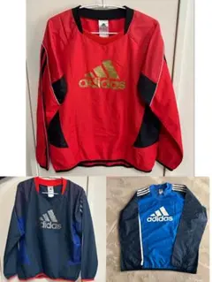 adidas サッカー　ピステ　150 ネイビー レッド　薄手 シャカシャカ