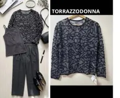 TORRAZZODONNA ループフラワーメッシュニット未使用タグのサムネイル