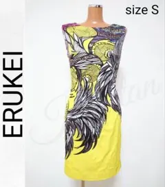 ☆送料込み☆ERUKEI エルケイ☆艶やか☆羽 フェザー柄☆ドレス●