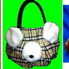 ☆クマちゃん☆　チェックなハンドバッグ　チャイロ系