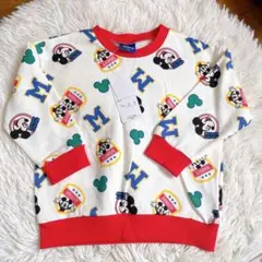 値下げ 裏起毛 しまむら ディズニー 総柄 トレーナー レトロミッキー チマジロ