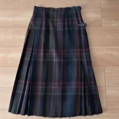 【美品】ローラ アシュレイ　タータンチェック ラップスカート　プリーツスカート