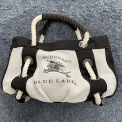 希少 美品 BURBERRY トートバッグ ブルー ロープ サマーバック ロゴ