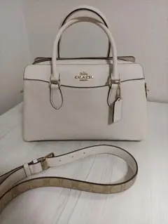 COACH キャリーオール 2WAY ハンドバッグ アイボリー