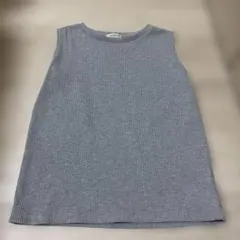aquaist ノースリーブ タンクトップ　リブ グレー M