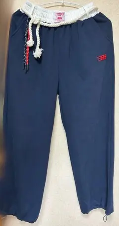 【 MEMECLE 】レイヤードスウェットパンツ ルーズシルエット　ネイビー