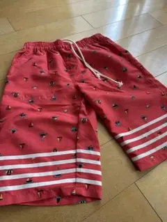 ブリーズ 可愛いヨット柄　140 水着オレンジ色でオシャレ　メッシュインナーつき