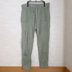 オリーブグリーン グリーン ジョガーパンツ 【L】 ウエスト調節可能