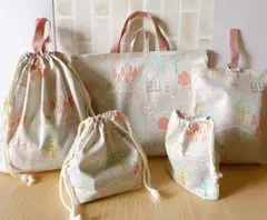 【匿名配送】ハンドメイド　入園入学5点セット NO.195北欧柄