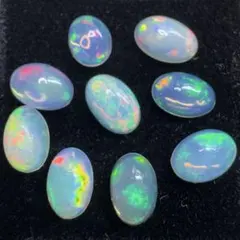 ✧天然石オーロラ遊色エチオピアオパール5.0×3.0mm✧Ⅸ ピアス