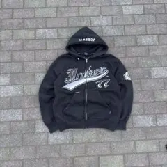 y2k 90s joker 黒ジップアップパーカー フーディー archive