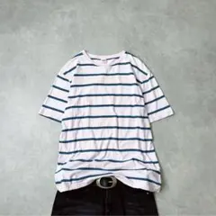 cboy y2k マルチボーダー半袖Tシャツ ピンクネイビー アーカイブ sk8