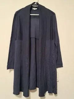 未使用品】ensuite ロングカーディガン　オープンフロント　M　ネイビー