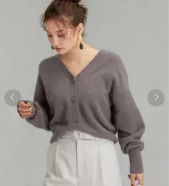 [FOX MIX] FFC キリカエ Vネック カーディガン グリーンレーベル