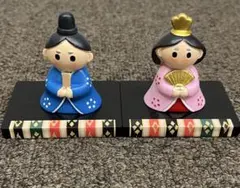 陶器製 ひな祭り 雛人形 青とピンク