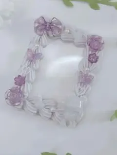 【11】 紫(白混) くま　硬質ケースデコ ホイップデコ トレカケース 推し活