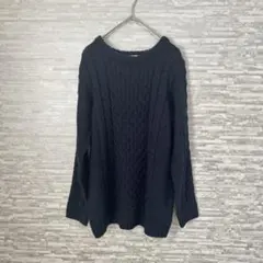 ショコラフィネローブ✨ ケーブル編みニット 黒 Fサイズ　長袖