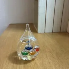 【傷なし•美品】Fun Scienceガラスフロート温度計　ドロップ型SS