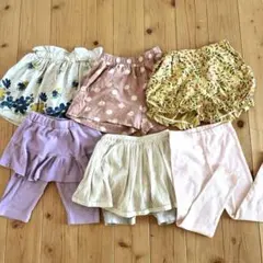 女の子 100cm 夏服 短パン スカッツ レギンス 花柄 ドット まとめ売り
