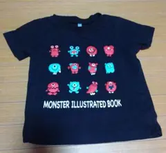 モンスターイラストTシャツ 95cm 黒
