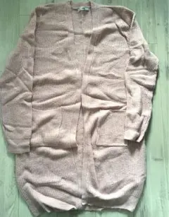 ふわもこロングニットカーディガンピンク