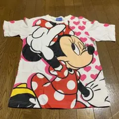 東京ディズニーリゾート ミニーマウス半袖ハートTシャツS 綿100%