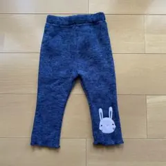 ウサギ刺繍 ダークグレー パンツ 80㎝