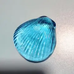 貝殻 ★ 貝がら オブジェ 置物 インテリア 海 グッズ ガラス シェルブルー青