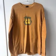 美品【Stussy 】オレンジ 長袖Tシャツ Mサイズ