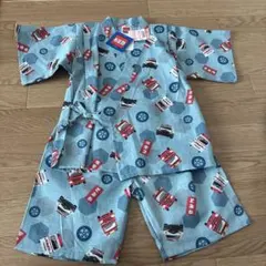 トミカ 甚平 水色 110cm 双子