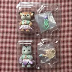 赤ちゃんお花畑のお友達シリーズ シカの赤ちゃん、グレイッシュ猫の赤ちゃん