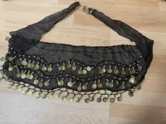 ベリーダンス用 ヒップスカーフ 黒　ブラック