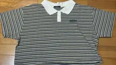 CHIP CLIP ストライプ クロップドポロシャツ 半袖