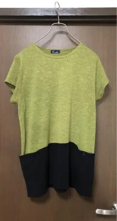 グリーン×ブラックの2トーンカラーが大人可愛い ポッケにも技ありのチュニック