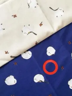 ♡シマエナガ♡可愛らしい♡ネイビー♡オックス♡