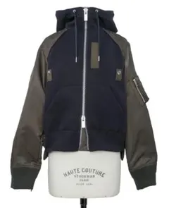 sacai サカイ 【新品】フーデッド ブルゾン ネイビー×カーキ　　サイズ2