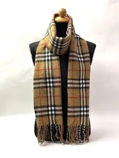 Burberrys チェック柄マフラー 100%ラムウール　M095
