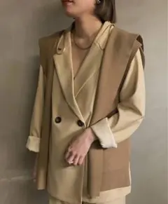 【美品】Ameri KNIT VEST SET SHIRT JACKETのサムネイル